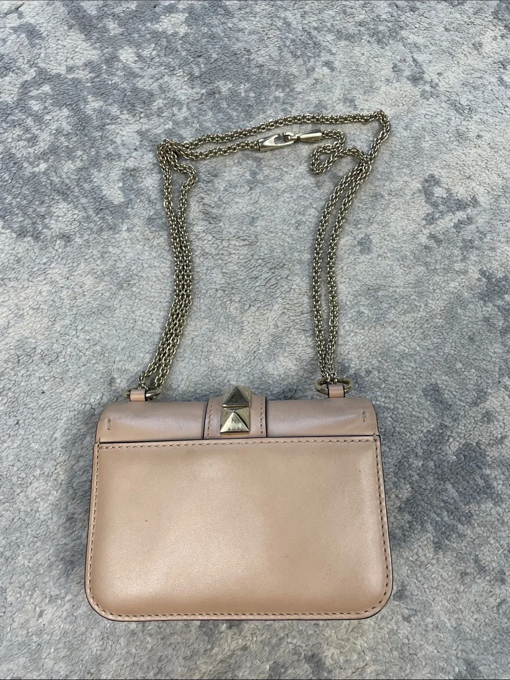 Rare Valentino Garavani Rockstud Butterfly Beaded Shoulder Bag Beige